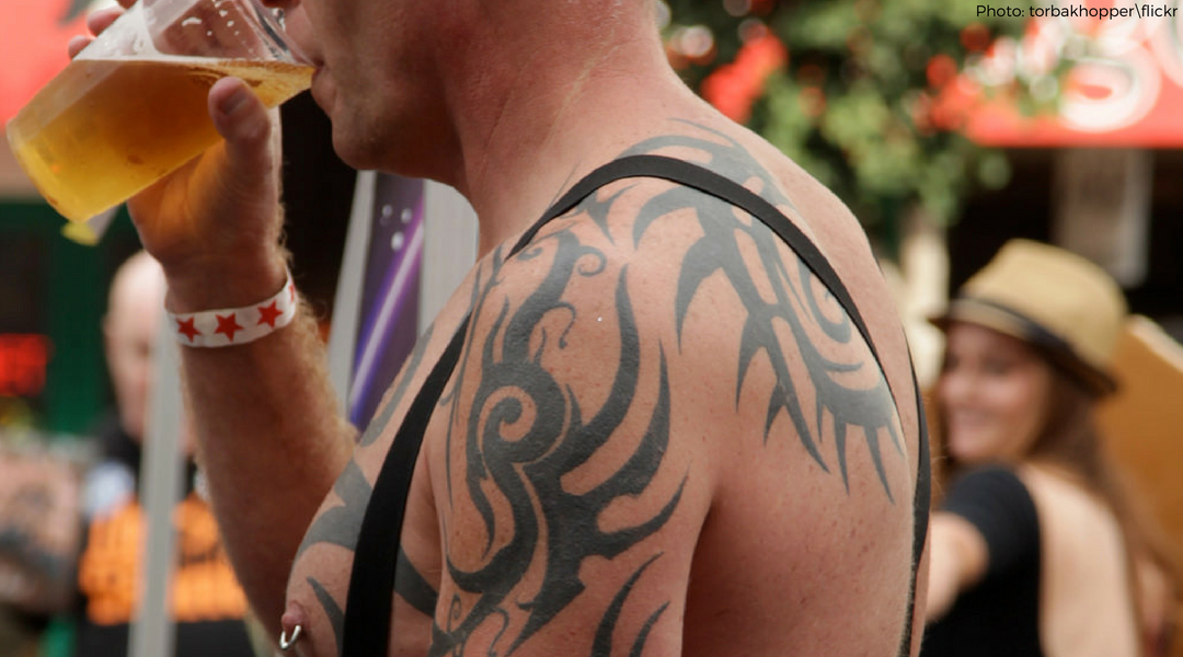 beer drinking with tattoos : castro, san francisco (2012) flickr photo by torbakhopper