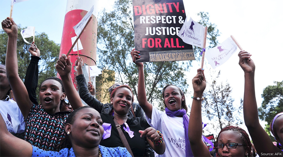 women protesting against domestic partner violence