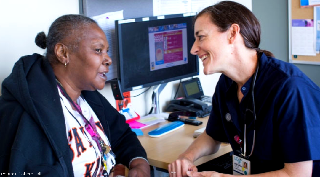 Nurse practitioner Janeen Rojas with a patient