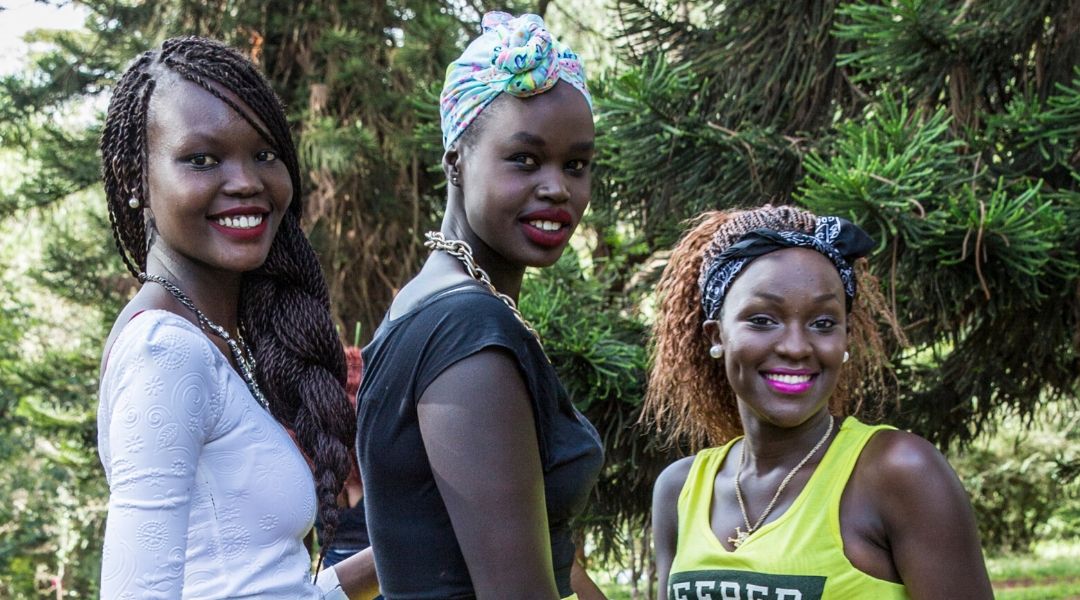 Three young adult Kenyan women 