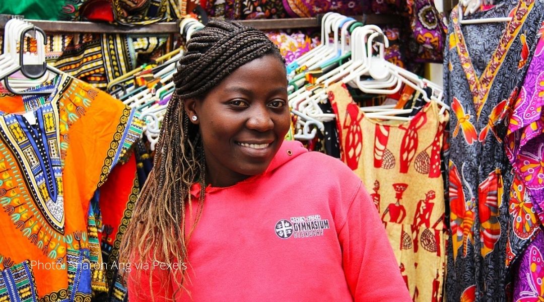 A South African woman shopping