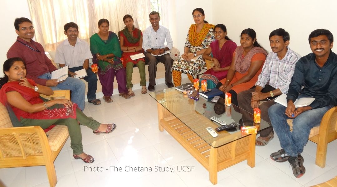 A photo of the Chetana study employees, volunteers and participants