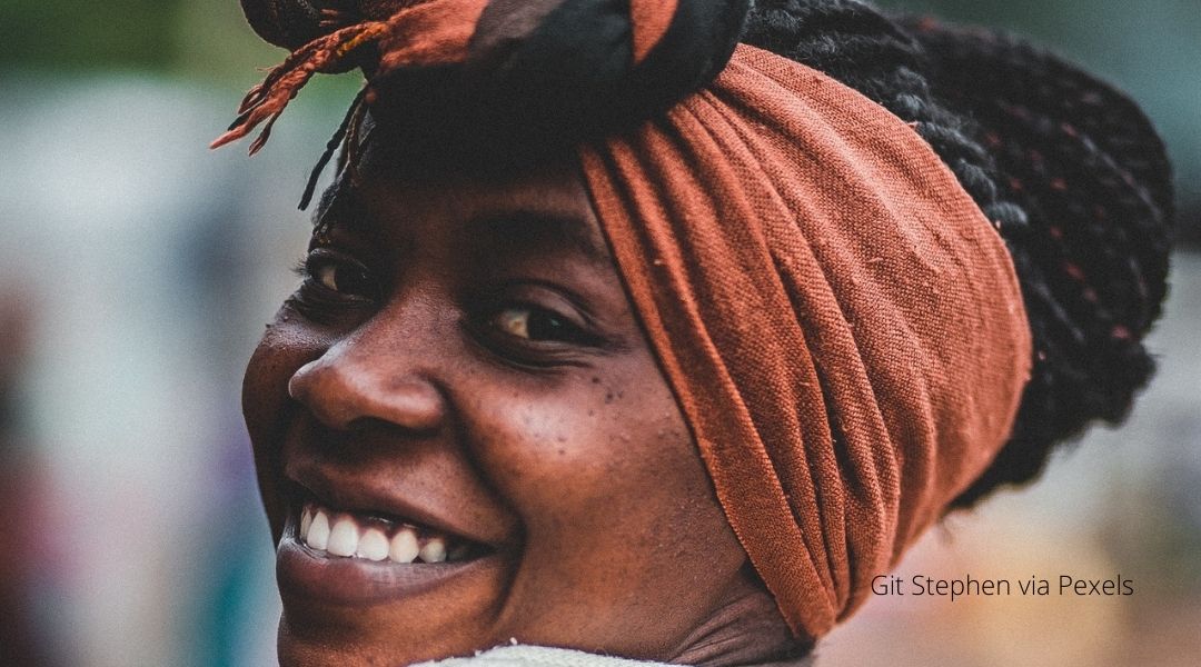 A smiling woman from Kenya